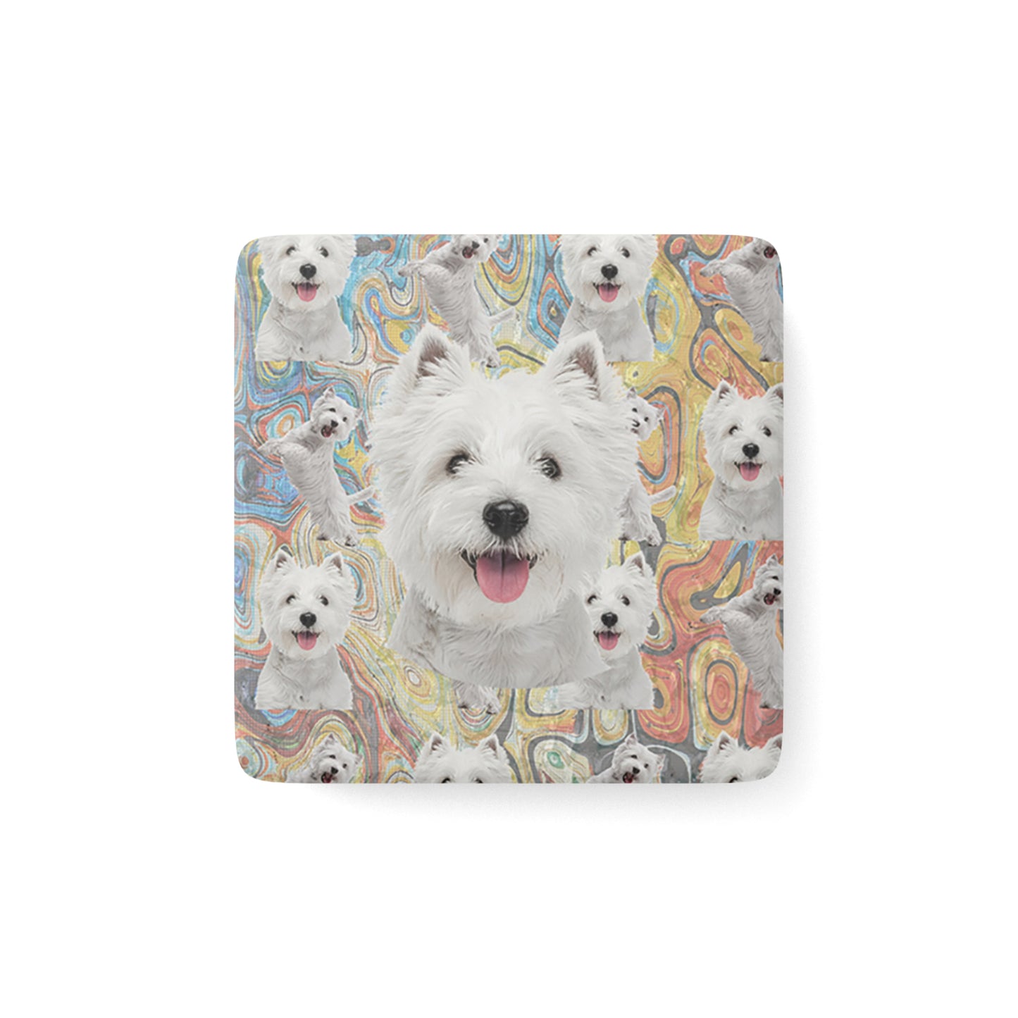 “The Westie” Porcelain Magnet Square