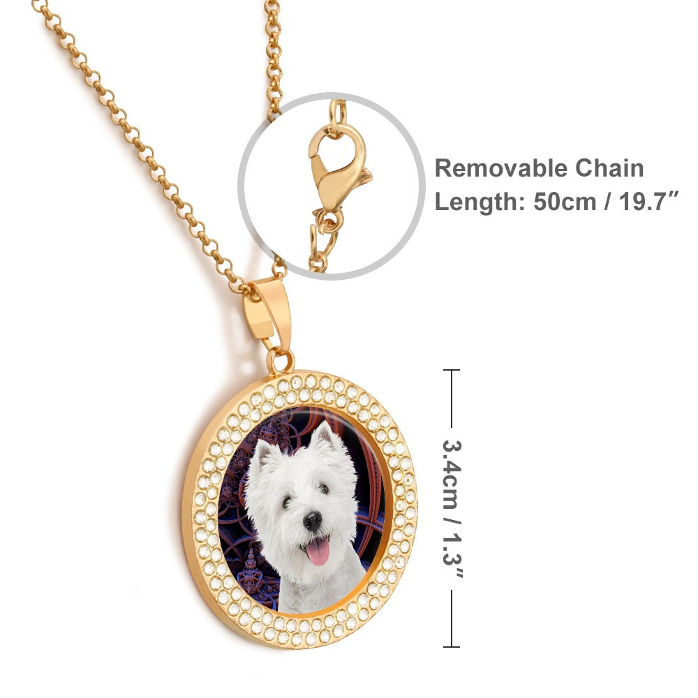 ”Westie “ Gold Colored Alloy Diamond Necklace