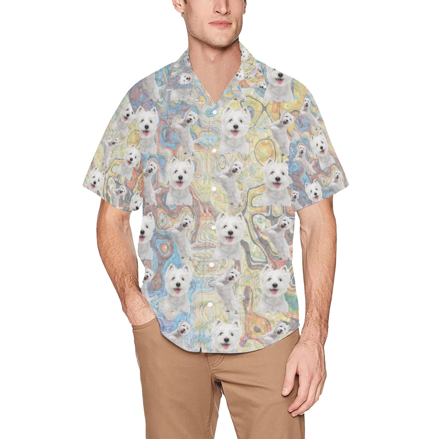 “The Westie” Men’s Hawaiian Shirt – Sizes S- 5XL