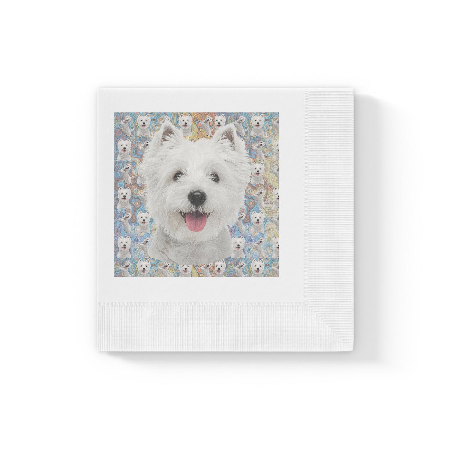 “The Westie” White Coined Napkins