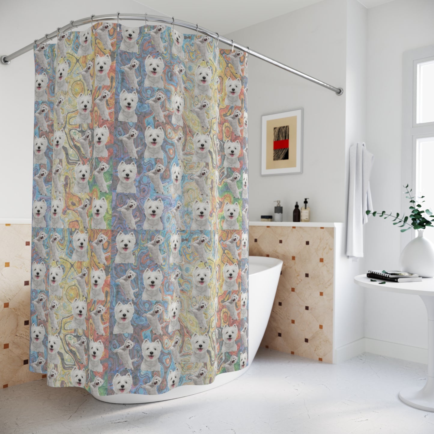 "The Westie” Shower Curtains