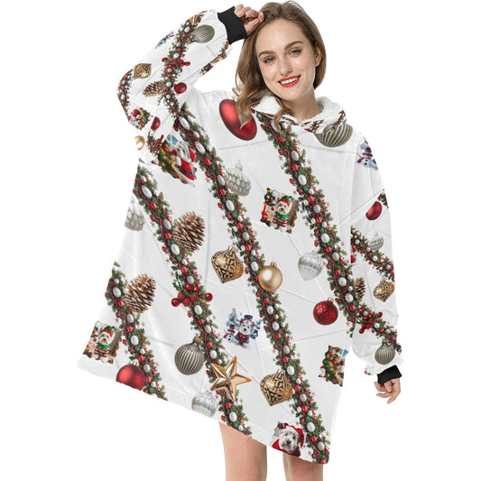 "Westie Christmas Ornament Prism White” Women’s Blanket Hoodie