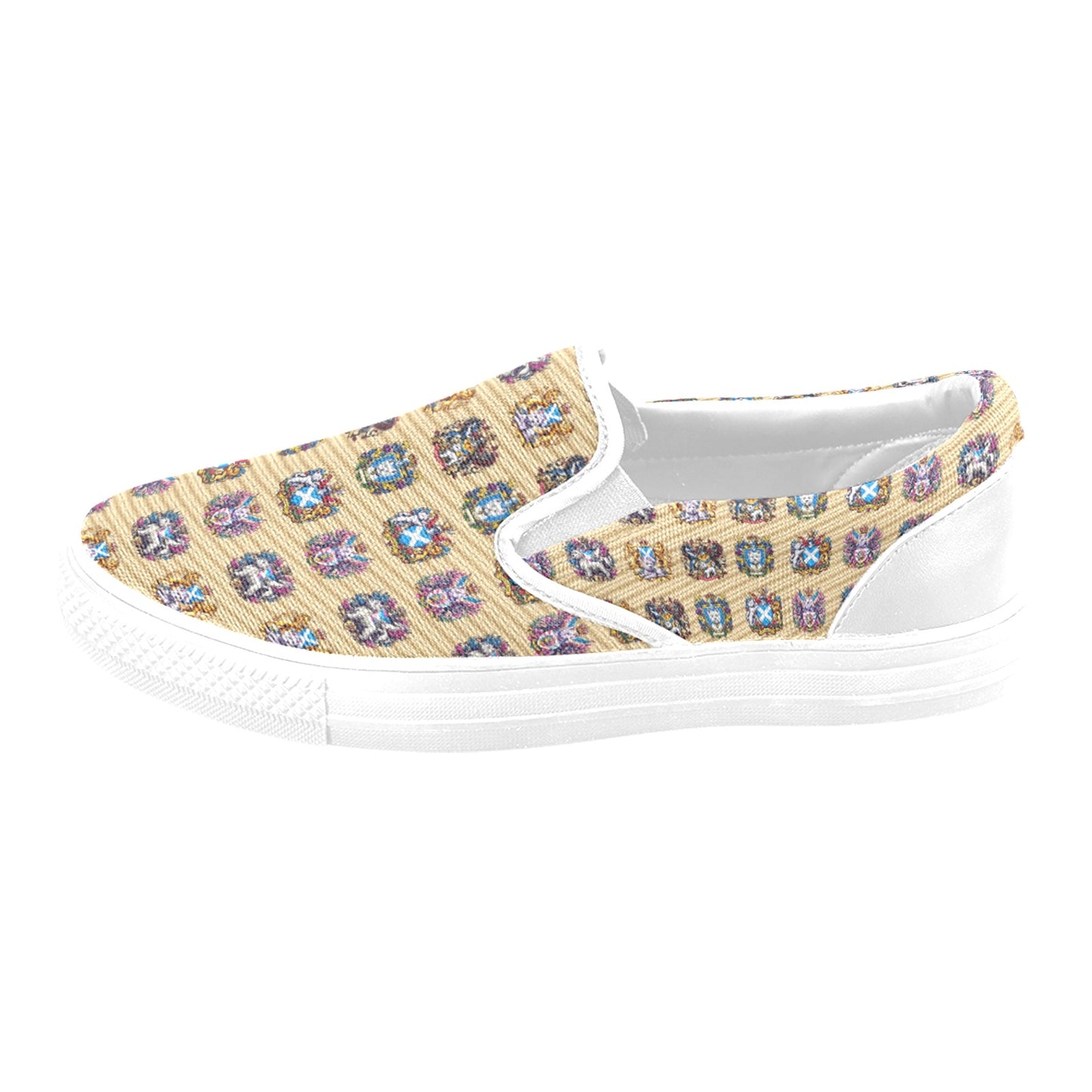 “Westie Coates on Gold” Men’s Slip-On Canvas Shoes