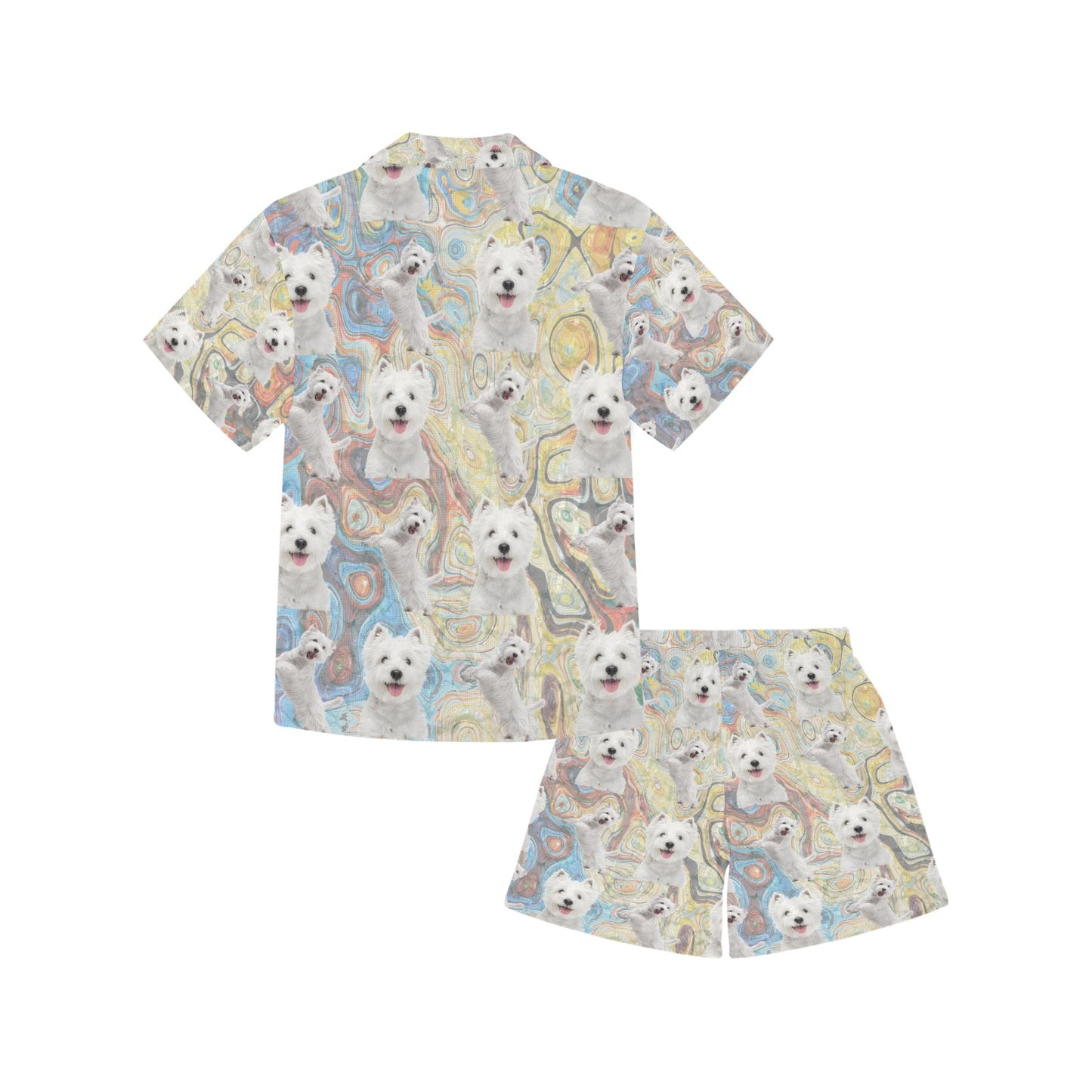 “The Westie” Little Boys' V-Neck Short Pajama Set