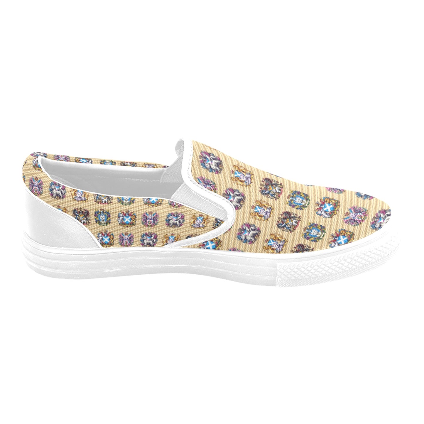 “Westie Coates on Gold” Men’s Slip-On Canvas Shoes