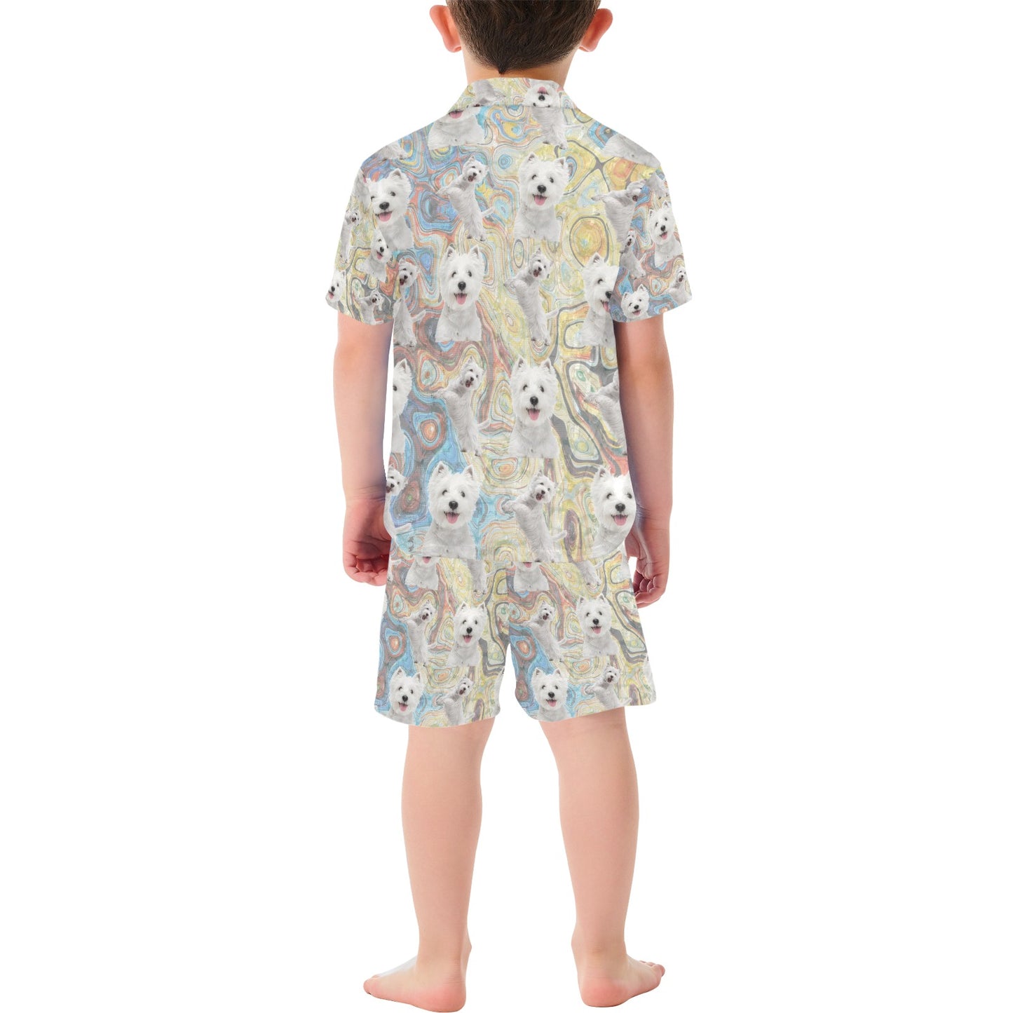 “The Westie” Little Boys' V-Neck Short Pajama Set